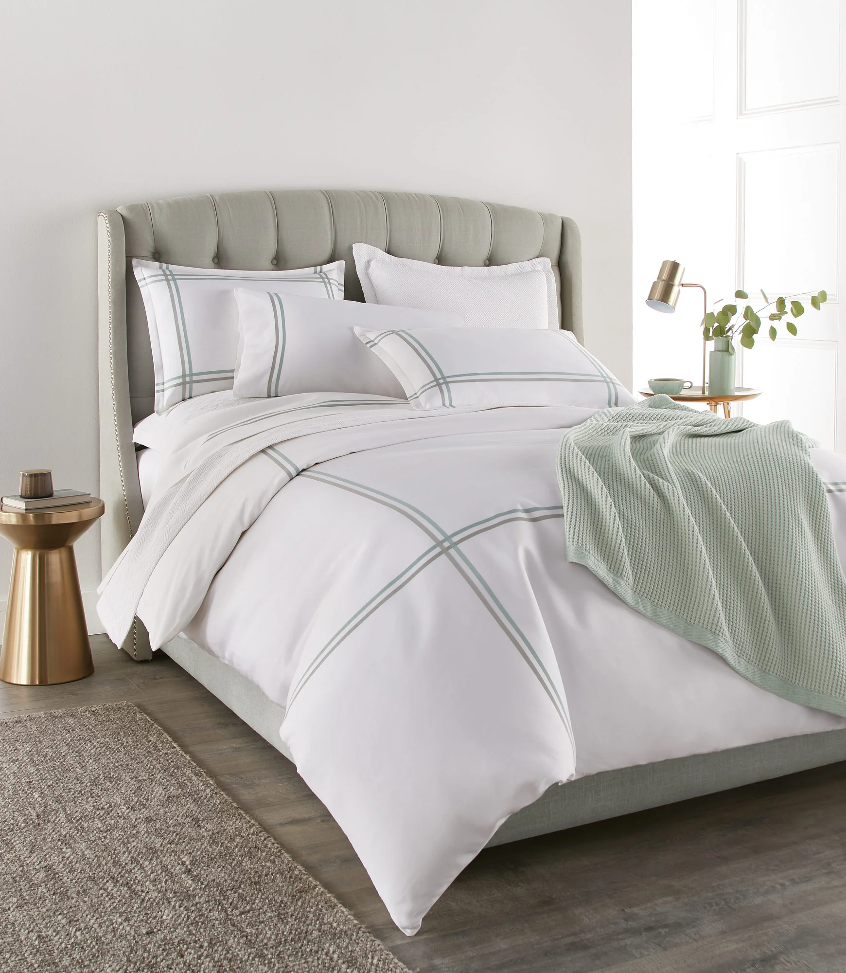 Duo Striped Sateen Duvet Cover - Image 8