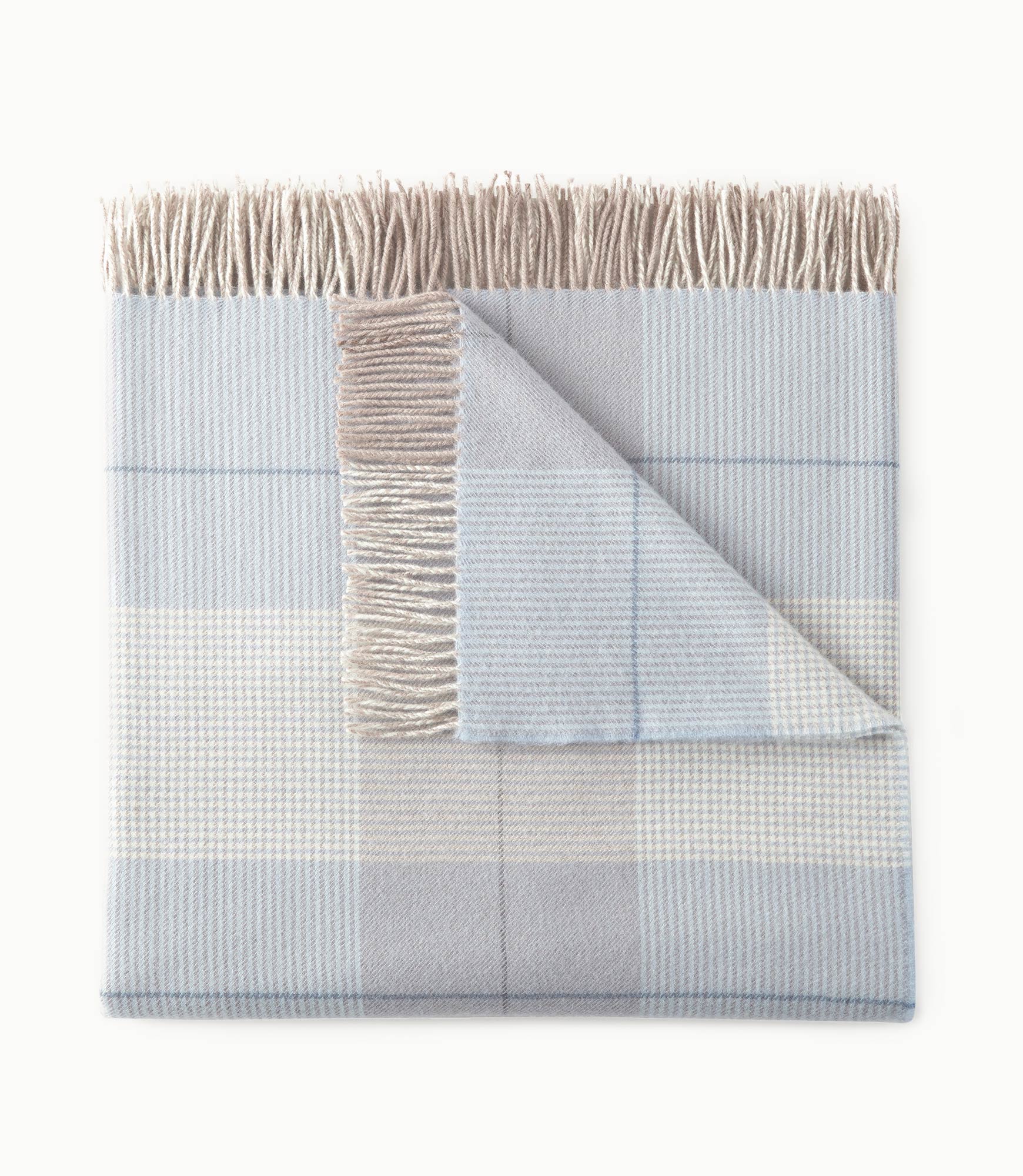 York Merino Wool Plaid Throw Blanket - Image 4
